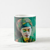 グリーンサングラスの女性 コーヒーマグカップ (中央)