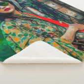 グリーンサングラスの女性 シェルパブランケット (3/4)