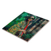 グリーンサングラスの女性 タイル (側面)