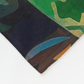 グリーンサングラスの女性 フリースブランケット (角)