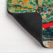 グリーンサングラスの女性 マウスパッド (コーナー)