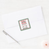 グリーンサンタの特急便 クリスマス柄チェック スクエアシール (封筒)