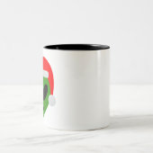 グリーンサンタエイリアン絵文字 ツートーンマグカップ (中央)