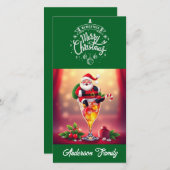 グリーンサンタカクテルクリスマス シーズンカード (正面/裏面)