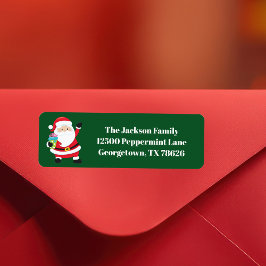 グリーンサンタクロースかわいいクリスマス差出人住所 ラベル