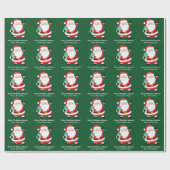 グリーンサンタクロースカスタマイズキッズクリスマス ラッピングペーパー (フラット)