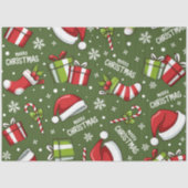 グリーンサンタクロース帽子 |クリスマスティッシュペーパー 薄葉紙 (正面)