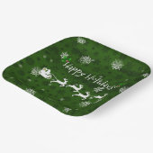 グリーンサンタズスレイアンドトナカイ紙プレート ペーパープレート (傾斜あり)