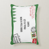 グリーンサンタレタークリスマスをパーソナライズ アクセントクッション (正面(垂直))