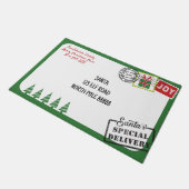 グリーンサンタレタークリスマスをパーソナライズ ドアマット (アングル)