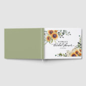 グリーンサンフラワーズカボチャ秋ブライダルシャワー ゲストブック (全面)