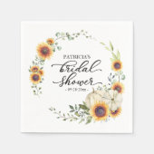グリーンサンフラワーズカボチャ秋ブライダルシャワー スタンダードカクテルナプキン (正面)