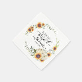 グリーンサンフラワーズカボチャ秋ブライダルシャワー スタンダードカクテルナプキン (角)