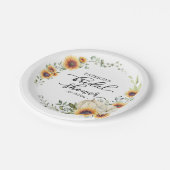 グリーンサンフラワーズカボチャ秋ブライダルシャワー ペーパープレート (アングル)