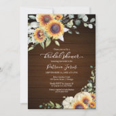 グリーンサンフラワーズカボチャ秋ブライダルシャワー 招待状 (正面)