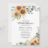 グリーンサンフラワーズカボチャ秋ブライダルシャワー 招待状 (正面)
