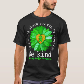 グリーンサンフラワーフレンドリーTeeメンタルヘルスの意識 Tシャツ