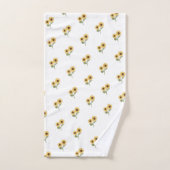 グリーンサンフラワーフローラルパターンデザインミニマリスト バスタオルセット (ハンドタオル)