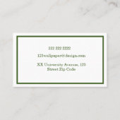 グリーンサンフラワーフローラルパターンデザインミニマリスト 名刺 (裏面)