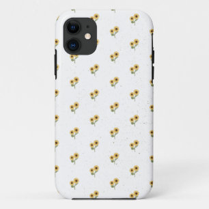 グリーンサンフラワーフローラルパターンデザインミニマリスト iPhone 11 ケース