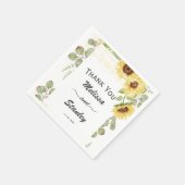 グリーンサンフラワーユーカリ結婚ストリングライト スタンダードカクテルナプキン (角)