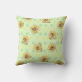 グリーンサンフラワー水玉模様装飾用クッション クッション (裏面)