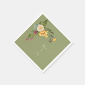 グリーンサンフラワー結婚ズカクテル スタンダードカクテルナプキン (角)