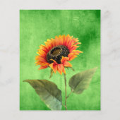 グリーンサンフラワー結婚式招待状ポストカードフライヤー チラシ (裏面)