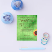 グリーンサンフラワー結婚式招待状ポストカードフライヤー チラシ (シングル)