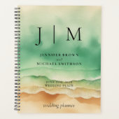 グリーンサン海ビーチサンドモノグラム結婚ズ プランナー手帳 (正面)