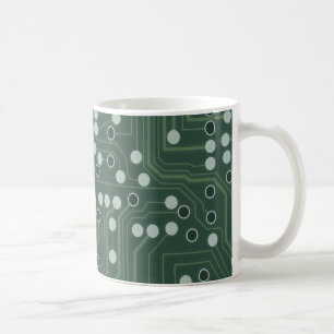 グリーンサーキットボード背景パターンアートコーヒー コーヒーマグカップ