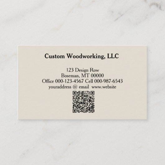 グリーンサーキュラーソーQRコード木工職人 名刺 (裏面)