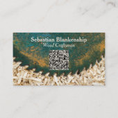 グリーンサーキュラーソーQRコード木工職人 名刺 (正面)