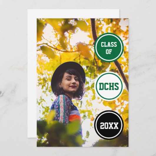 グリーンサークル写真卒業 招待状 (正面/裏面)