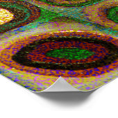 グリーンサークル抽象芸術アート ポスター (角)