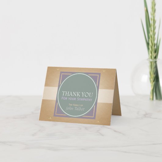 グリーンサークルPスクエアラベル悔やみや弔慰ありがとう サンキューカード (正面)