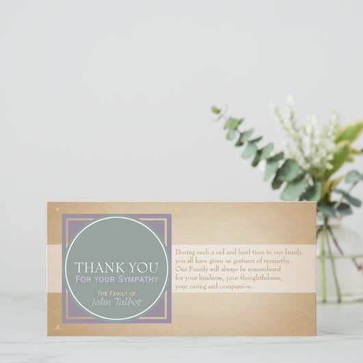 グリーンサークルPスクエアラベル悔やみや弔慰ありがとうP サンキューカード (スタンド正面)