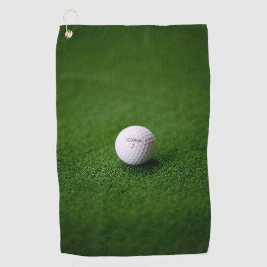 グリーンサーフェス上のゴルフボールGolf Towels ゴルフタオル (正面)