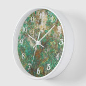グリーンサーペンタイン/クリソコラミネラルストーン 壁時計 (傾斜)