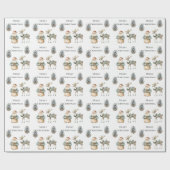 グリーンサ素朴ンタクリスマスピネコーンディアー ラッピングペーパー (フラット)