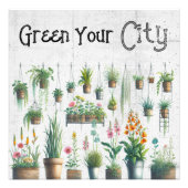 グリーンザシティバーチカルガーデンコンクリートウォールアート フォトプリント            (正面)