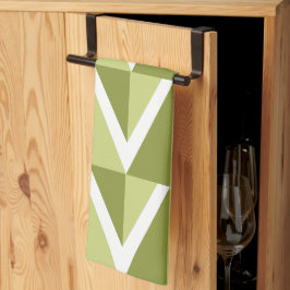 グリーンシェブロンストライプ キッチンタオル