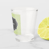 グリーンシェブロンパーソナライズされたショットガラス ショットグラス (右)