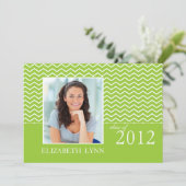 グリーンシェブロンフォト卒業パーティー招待状 招待状 (スタンド正面)