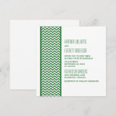 グリーンシェブロン縁どウェディング招待 招待状 (正面/裏面)