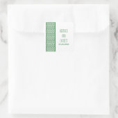 グリーンシェブロン縁ど結婚式用シール スクエアシール (バッグ)