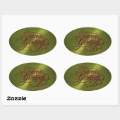 グリーンシェンシーズンのグリーティングステッカー 楕円形シール (シート)