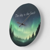 グリーンシェードオブノーザンライトナイトスカイ ラージ壁時計 (傾斜)
