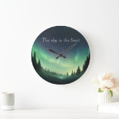 グリーンシェードオブノーザンライトナイトスカイ ラージ壁時計 (ホーム)