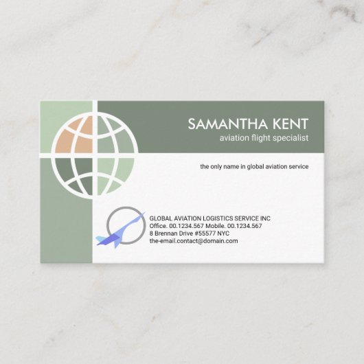 グリーンシェードグローバルつながり航空パイロット 名刺 (正面)